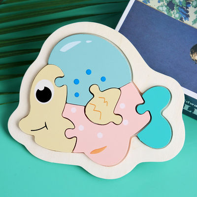 Macaron 3D Wooden Block Puzzle Toys Drewniane klocki zwierząt