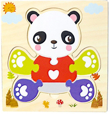 Gry Montessori Zabawki dla dzieci Zwierzęta ruch Dzieci Puzzle 3D Drewniane kreskówka Poznanie Puzzle Zabawka dopasowująca