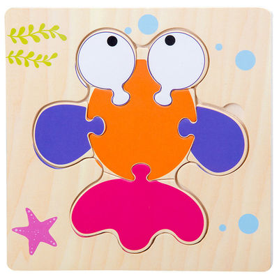 Gry Montessori Zabawki dla dzieci Zwierzęta ruch Dzieci Puzzle 3D Drewniane kreskówka Poznanie Puzzle Zabawka dopasowująca