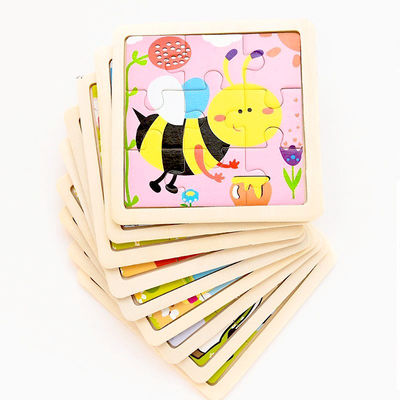 Gry Montessori Zabawki dla dzieci Zwierzęta ruch Dzieci Puzzle 3D Drewniane kreskówka Poznanie Puzzle Zabawka dopasowująca
