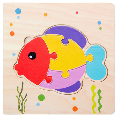 Gry Montessori Zabawki dla dzieci Zwierzęta ruch Dzieci Puzzle 3D Drewniane kreskówka Poznanie Puzzle Zabawka dopasowująca