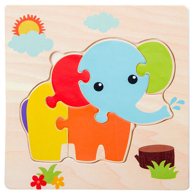 Gry Montessori Zabawki dla dzieci Zwierzęta ruch Dzieci Puzzle 3D Drewniane kreskówka Poznanie Puzzle Zabawka dopasowująca