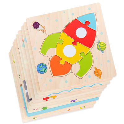 Gry Montessori Zabawki dla dzieci Zwierzęta ruch Dzieci Puzzle 3D Drewniane kreskówka Poznanie Puzzle Zabawka dopasowująca