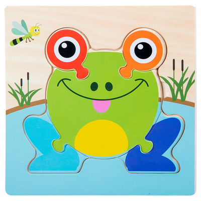 Gry Montessori Zabawki dla dzieci Zwierzęta ruch Dzieci Puzzle 3D Drewniane kreskówka Poznanie Puzzle Zabawka dopasowująca