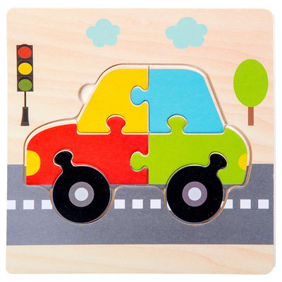 Gry Montessori Zabawki dla dzieci Zwierzęta ruch Dzieci Puzzle 3D Drewniane kreskówka Poznanie Puzzle Zabawka dopasowująca