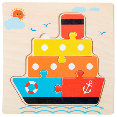 Gry Montessori Zabawki dla dzieci Zwierzęta ruch Dzieci Puzzle 3D Drewniane kreskówka Poznanie Puzzle Zabawka dopasowująca