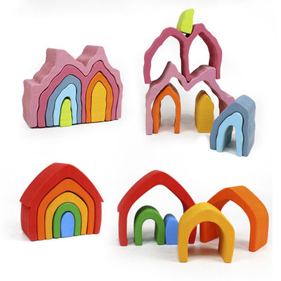 DIY zmontowane 11,5 cm drewniane klocki zabawki zestaw klocków montessori skumulowany balans