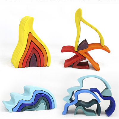 DIY zmontowane 11,5 cm drewniane klocki zabawki zestaw klocków montessori skumulowany balans
