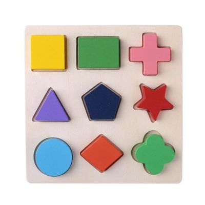 Sortowanie Drewniane Zabawki Montessori Niemowlęce Geometryczne Drewniane Klocki 15cm Przedszkole
