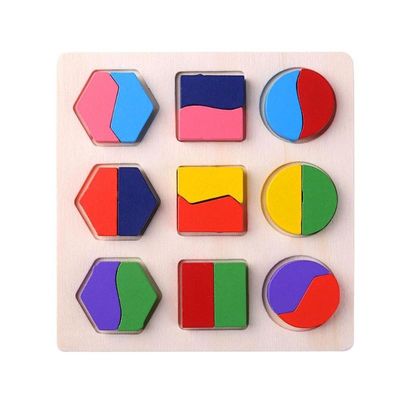 Sortowanie Drewniane Zabawki Montessori Niemowlęce Geometryczne Drewniane Klocki 15cm Przedszkole