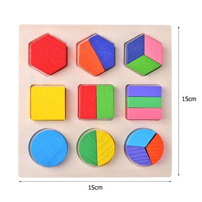 Sortowanie Drewniane Zabawki Montessori Niemowlęce Geometryczne Drewniane Klocki 15cm Przedszkole