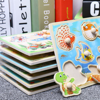 15cm ruch drogowy 3d drewniany blok Puzzle zabawki zestaw klocków Montessori