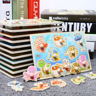 15cm ruch drogowy 3d drewniany blok Puzzle zabawki zestaw klocków Montessori