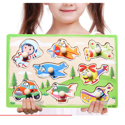 15cm ruch drogowy 3d drewniany blok Puzzle zabawki zestaw klocków Montessori