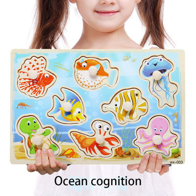15cm ruch drogowy 3d drewniany blok Puzzle zabawki zestaw klocków Montessori