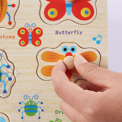 Unisex 15cm Drewniane puzzle ze zwierzętami Drewniane zabawki edukacyjne