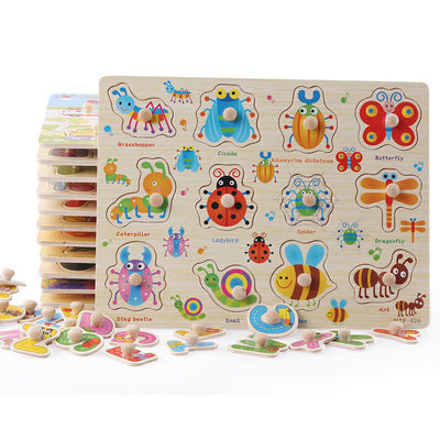 Unisex 15cm Drewniane puzzle ze zwierzętami Drewniane zabawki edukacyjne