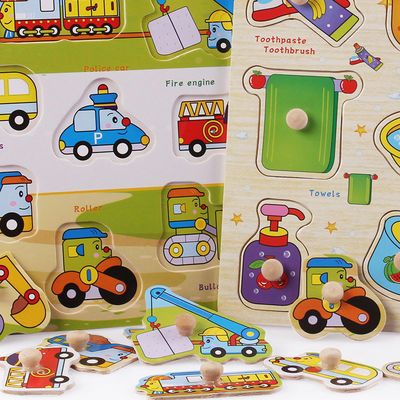 Unisex 15cm Drewniane puzzle ze zwierzętami Drewniane zabawki edukacyjne