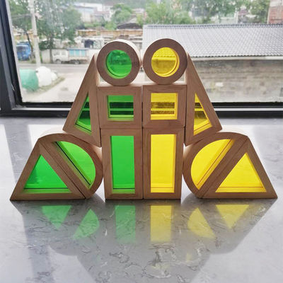 Dzieci 8,66 cala Drewniane Rainbow Stacker Pastel Rainbow Stacking Toy