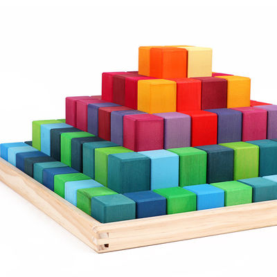 ISO9001 1001 Noc Drewniane Rainbow Stacker Toy Beech Rome Grimms
