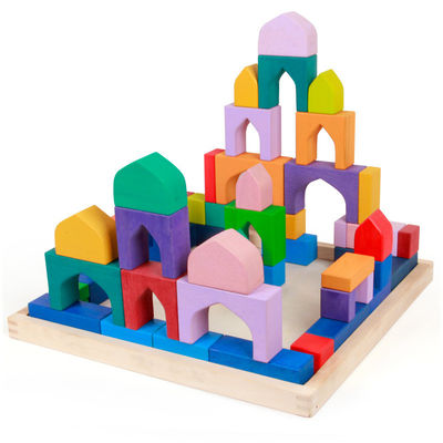 ISO9001 1001 Noc Drewniane Rainbow Stacker Toy Beech Rome Grimms