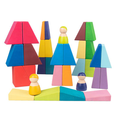 ISO9001 1001 Noc Drewniane Rainbow Stacker Toy Beech Rome Grimms