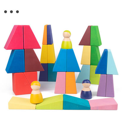 ISO9001 1001 Noc Drewniane Rainbow Stacker Toy Beech Rome Grimms