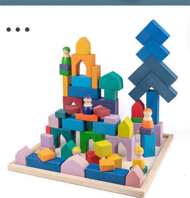 ISO9001 1001 Noc Drewniane Rainbow Stacker Toy Beech Rome Grimms