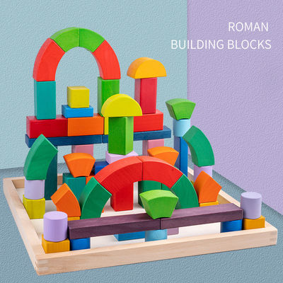 ISO9001 1001 Noc Drewniane Rainbow Stacker Toy Beech Rome Grimms