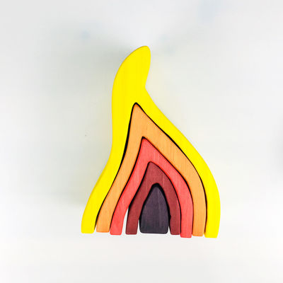 Pegdolls Drewniane klocki konstrukcyjne Zabawki geometryczne tęczowe klocki