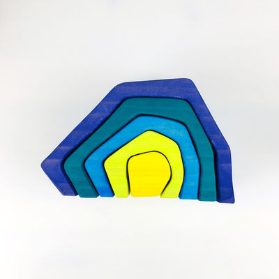 Pegdolls Drewniane klocki konstrukcyjne Zabawki geometryczne tęczowe klocki