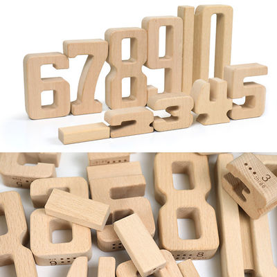 Jenga Games Drewniane klocki budowlane Numer zabawki Montessori