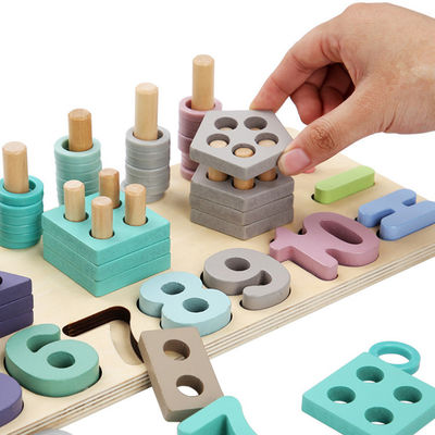 Geometryczne 14cm drewniane zabawki matematyczne Montessori matematyczne bloki nauczanie przedszkolne
