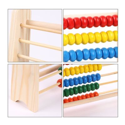 Oblicz 26 cm Drewniane zabawki matematyczne Liczenie koralików Zabawka Liczydło edukacyjne