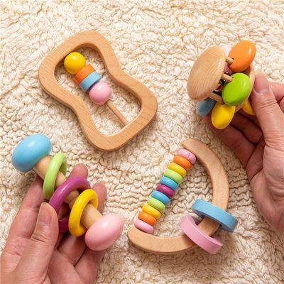 Grzechotka Smoczka 11,6cm Drewniana Zabawka Ząbkująca Drewniana Grzechotka Gryzak Spożywczy