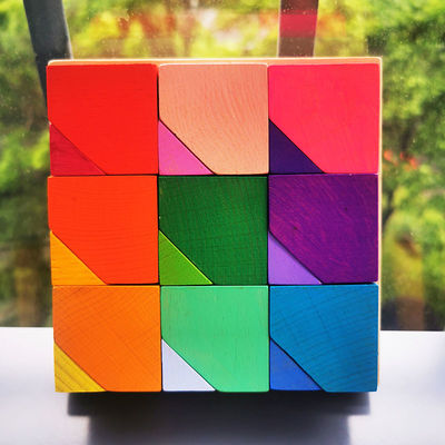 2300g 4cm Rainbow Drewniane puzzle kwiatowe Drewniane układanie kamieni