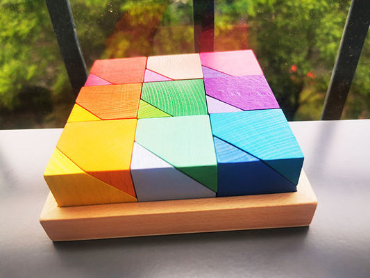 2300g 4cm Rainbow Drewniane puzzle kwiatowe Drewniane układanie kamieni
