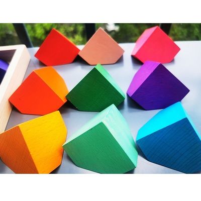 2300g 4cm Rainbow Drewniane puzzle kwiatowe Drewniane układanie kamieni