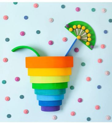 6 sztuk Rainbow Stacker Montessori Edukacyjne drewniane zabawki