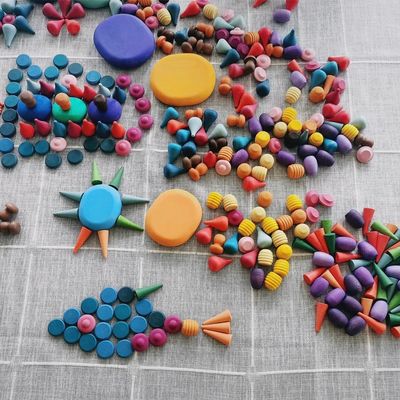 6 sztuk Rainbow Stacker Montessori Edukacyjne drewniane zabawki