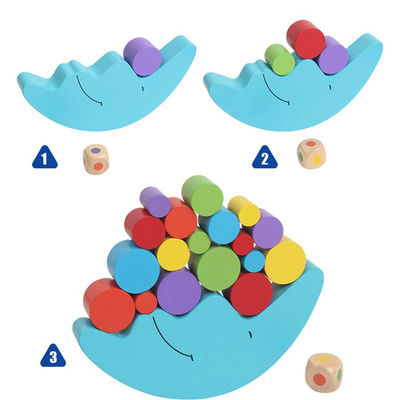 Drewniana gra Montessori Moon Balance dla wczesnej nauki