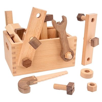 Drewniany wielofunkcyjny zestaw naprawczy Montessori dla chłopców