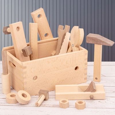 Drewniany wielofunkcyjny zestaw naprawczy Montessori dla chłopców