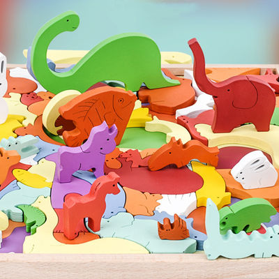 Stereoskopowe drewniane puzzle ISO dla dzieci wczesna edukacja