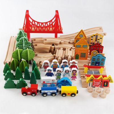 Mini drewniana 88 sztuk City Road Builder Drewniana gra planszowa