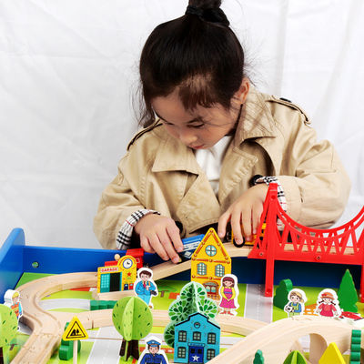 Mini drewniana 88 sztuk City Road Builder Drewniana gra planszowa