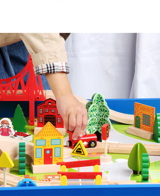 Mini drewniana 88 sztuk City Road Builder Drewniana gra planszowa