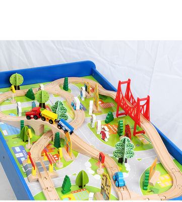 Mini drewniana 88 sztuk City Road Builder Drewniana gra planszowa