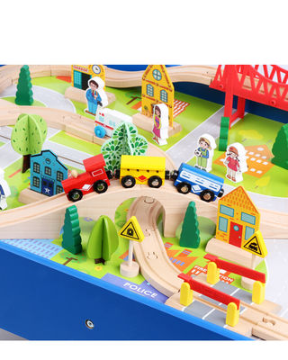Mini drewniana 88 sztuk City Road Builder Drewniana gra planszowa