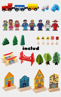 Mini drewniana 88 sztuk City Road Builder Drewniana gra planszowa